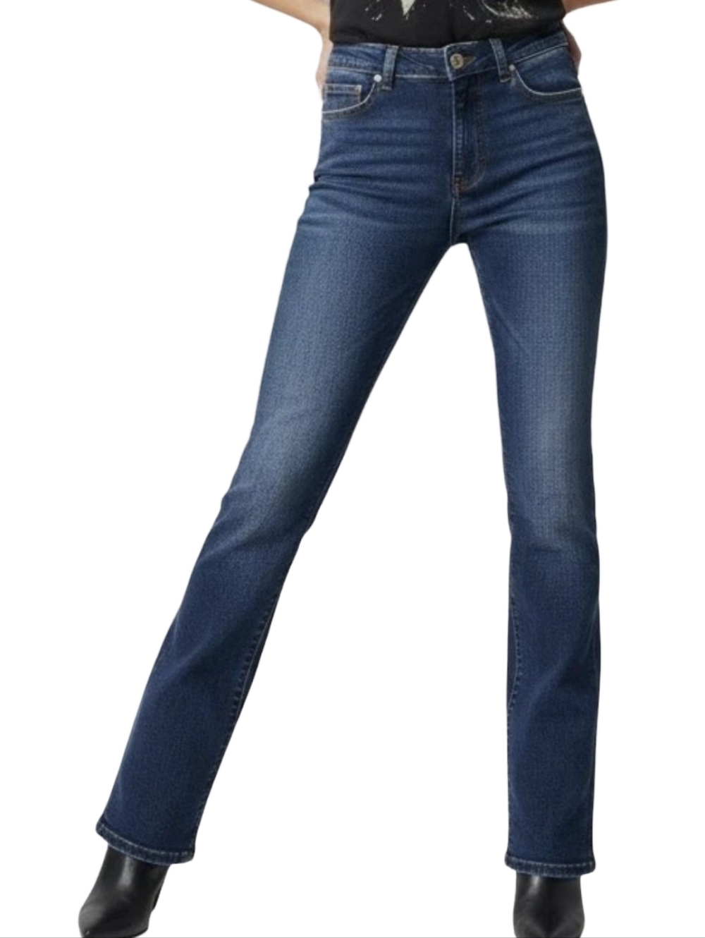 Rock and Roll Cowgirl Womens Dark Wash Bootcut Denim Jeans W2-3416 Size 27 x 32